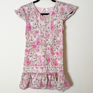 LoveShackFancy Girls Pink Floral Embroidered Mini Dress Easter 10Y